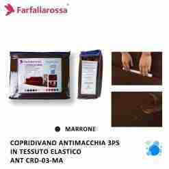 Farfallarossa Copridivano 3ps Marrone Antimacchia