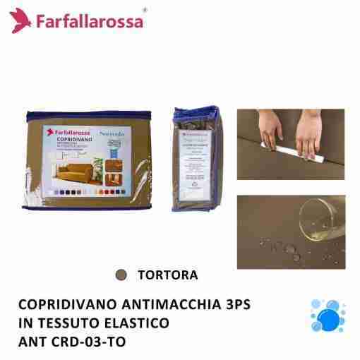 Farfallarossa Copridivano 3ps Tortora Antimacchia