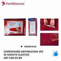 Farfallarossa Copridivano 4ps Bordeaux Antimacchia