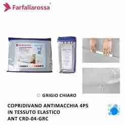 Farfallarossa Copridivano 4ps Grigio Chiaro Antimacchia