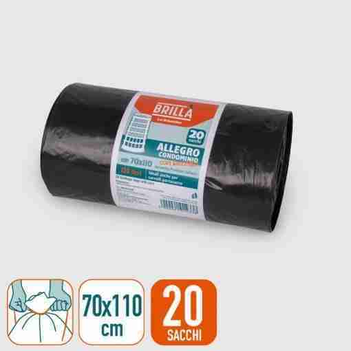 Sacchi Allegro Cond 70x110 Neri 20 Pz 120l