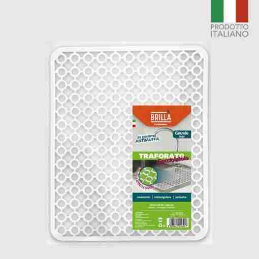 Tappeto Lavello Traforato Grande Bianco 29x36,5cm