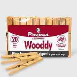Pinze Bucato Legno Giganti Wooddy 20 Pz