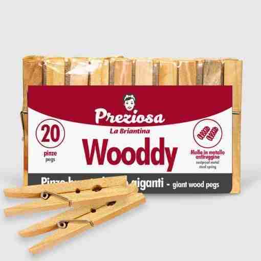 Pinze Bucato Legno Giganti Wooddy 20 Pz