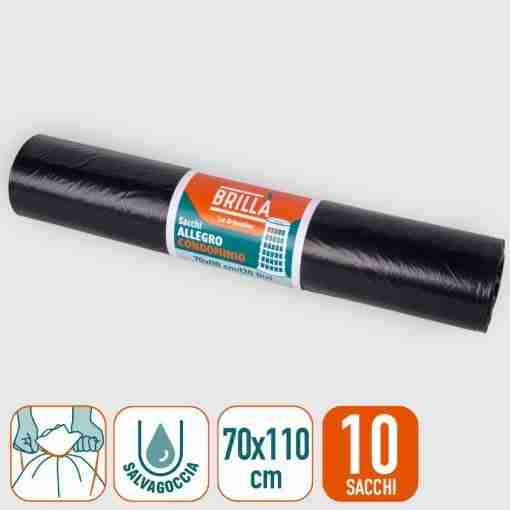Sacchi Allegro Cond 70x110 Cm 10 Pz Neri 120l