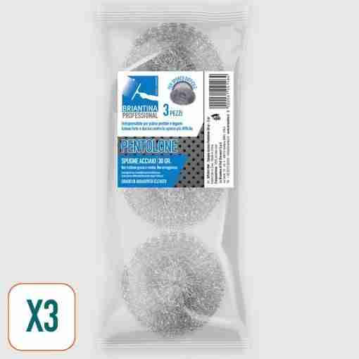 Spugne Acciaio Pentolone Gr 30 3 Pz