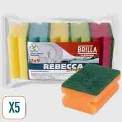 Spugne Abrasive Impugnatura Rebecca 5 Pz