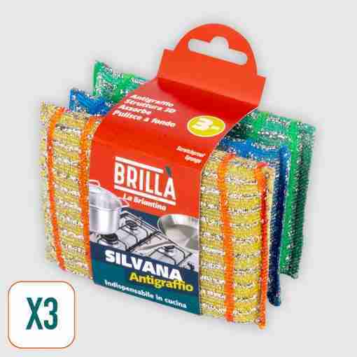 Spugne Silvana 3pz 13x8,5x2cm