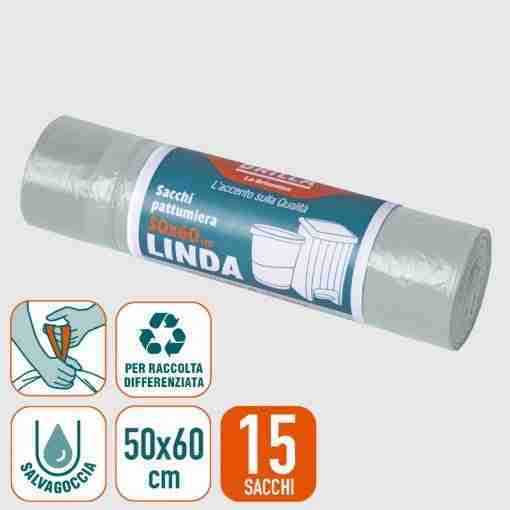 Sacchi Immondizia Linda 50x60 Cm Trasparen 15pz