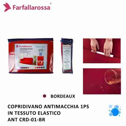 Copridivano 1ps Bordeaux Antimacchia