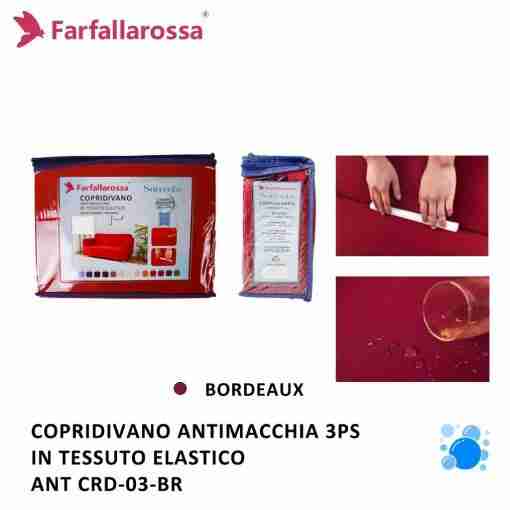Copridivano 3ps Bordeaux Antimacchia
