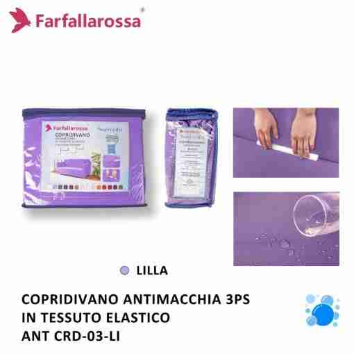 Copridivano 3ps Lilla Antimacchia