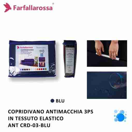 Copridivano 3ps Blu Antimacchia
