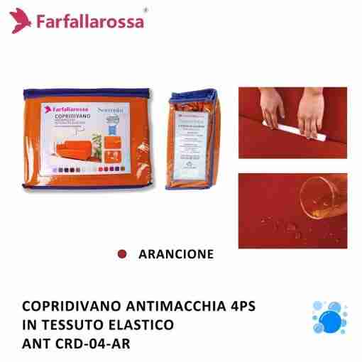 Copridivano 4ps Arancione Antimacchia