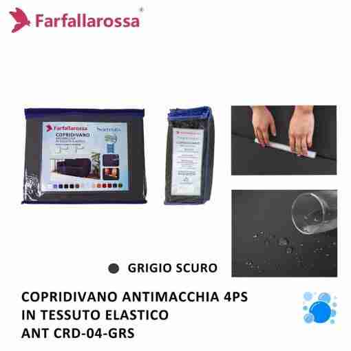 Copridivano 4ps Grigio Scuro Antimacchia