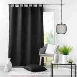 Alternative view of Douceur d'interieur Tenda Con Passanti 140 X 260 Cm Poliestere Unito Essentiel Nero