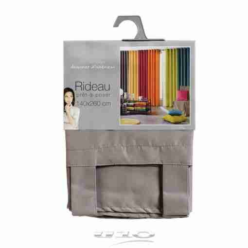Douceur d'interieur Tenda Con Passanti 140 X 260 Cm Poliestere Unito Essentiel Talpa