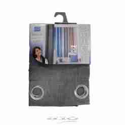 Douceur d'interieur Tenda Con Occhielli 140 X 260 Cm Chambray Unito Newton Antracite