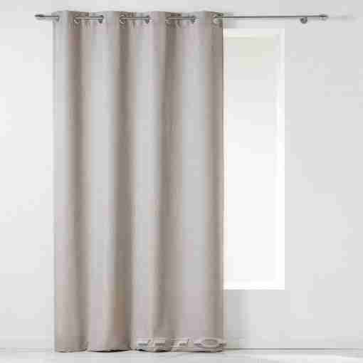 Douceur d'interieur Tenda Con Occhielli 140 X 260 Cm Chambray Unito Newton Lino - immagine 2