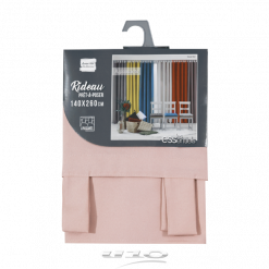 Douceur d'interieur Tenda Con Passanti 140 X 260 Cm Poliestere Unito Essentiel Polvere Rosa