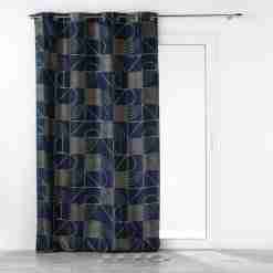 Alternative view of Douceur d'interieur Tenda Con Occhielli 140x280 Poliestere Stampato Metalizato Lineor Blu Marino/Oro