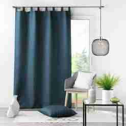 Alternative view of Douceur d'interieur Tenda Con Passanti 140 X 260 Cm Poliestere Unito Essentiel Blu Marino