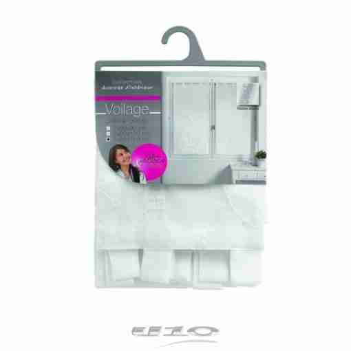 Douceur d'interieur Tendaggio Dritta Passanti 2x60x160 Velo Sabbia Ricama Petite Fleur Bianco/Bianco - immagine 2