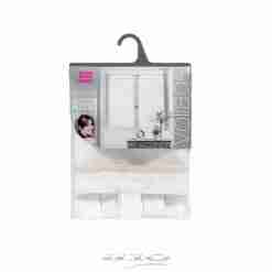 Douceur d'interieur Tendaggio Dritta Con Passanti 2 X 60 X 160 Cm Velo Sabbia+Pizzo Camilla Bianco