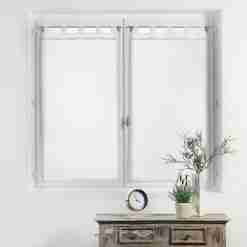 Alternative view of Douceur d'interieur Tendaggio Dritta Con Passanti 2 X 60 X 160 Cm Velo Sabbia+Pizzo Camilla Bianco
