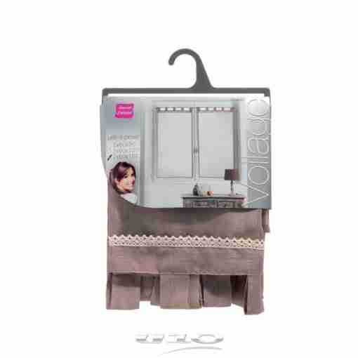 Douceur d'interieur Tendaggio Dritta Con Passanti 2 X 60 X 160 Cm Velo Sabbia+Pizzo Camilla Lino