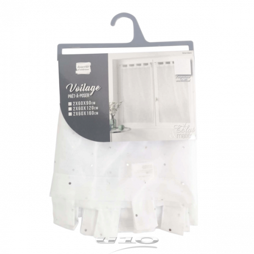 Douceur d'interieur Tendaggio Dritta Con Passanti 2x60x90 Cm Velo Stampato Metalizato Orion Bianco - immagine 2