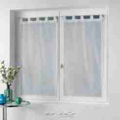 Douceur d'interieur Tendaggio Dritta Con Passanti 2x60x90 Cm Velo Stampato Metalizato Orion Bianco