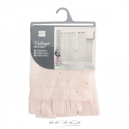 Douceur d'interieur Tendaggio Dritta Con Passanti 2 X 60 X 90 Cm Velo Stampato Metalizato Orion Rosa