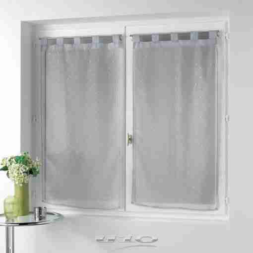 Douceur d'interieur Tendaggio Dritta Con Passanti 2x60x120 Cm Velo Stampato Metalizato Orion Grigio - immagine 2