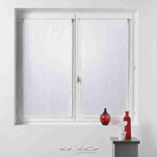 Douceur d'interieur Tendaggio Dritta Passa Bachet 2x60x160 Cm Velo Sabbia Fantasia Eulalie Bianco