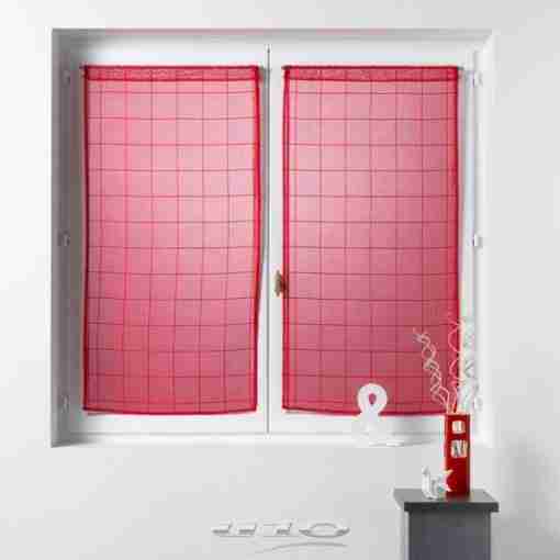 Douceur d'interieur Tendaggio Dritta Passa Bachet 2 X 60 X 160 Cm Velo Sabbia Fantasia Eulalie Rosso