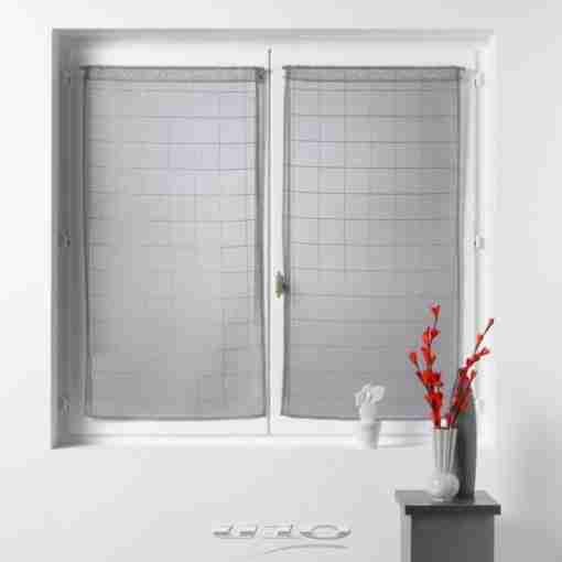 Douceur d'interieur Tendaggio Dritta Passa Bachet 2x60x160 Cm Velo Sabbia Fantasia Eulalie Grigio