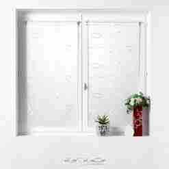 Douceur d'interieur Tendaggio Dritta Passa Bachet 2 X 60 X 160 Cm Velo Sabbia Ricamato Hoops Bianco