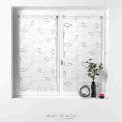 Douceur d'interieur Tendaggio Dritta Passa Bachet 2 X 60 X 160 Cm Velo Sabbia Ricamato Hoops Grigio