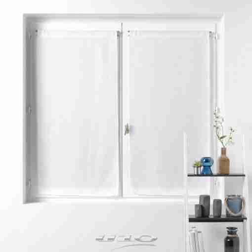 Douceur d'interieur Tendaggio Dritta Passa Bachet 2 X 60 X 120 Cm Velo Tessuto Soane Bianco