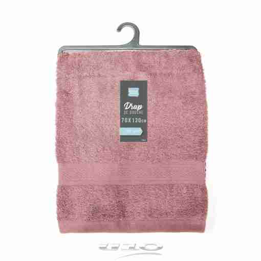Douceur d'interieur Asciugamano Grande Da Doccia 70 X 130 Cm Spugna Unita Colors Rosa Confetto