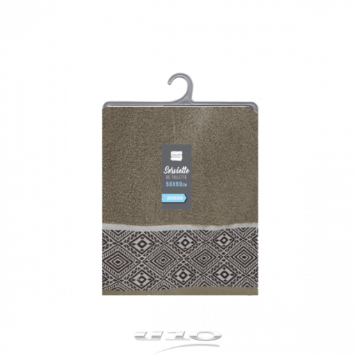 Douceur d'interieur Asciugamano 50 X 90 Cm Spugna Unita Jacquard Esteban Kaki