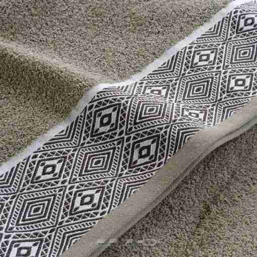 Douceur d'interieur Asciugamano 50 X 90 Cm Spugna Unita Jacquard Esteban Kaki - immagine 2