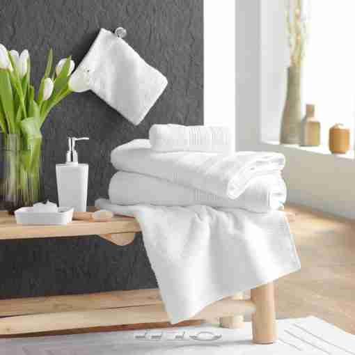 Douceur d'interieur Asciugamano Per Ospiti 30 X 50 Cm Spugna Unita Tendresse Bianco - immagine 2