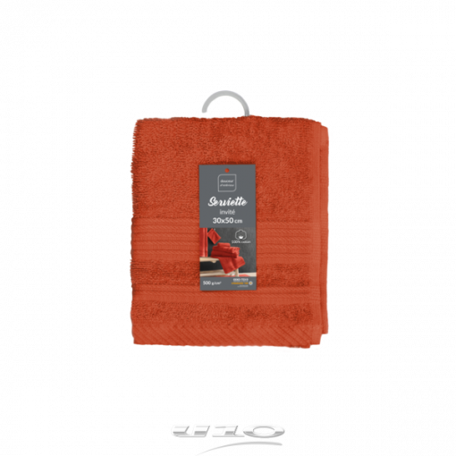 Douceur d'interieur Asciugamano Per Ospiti 30 X 50 Cm Spugna Unita Tendresse Terracotta Arancio