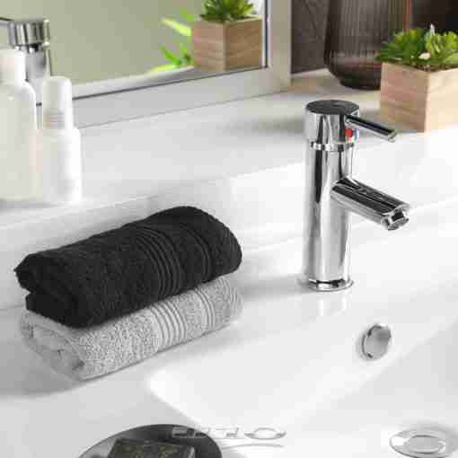 Douceur d'interieur Asciugamano Per Ospiti 30 X 50 Cm Spugna Unita Tendresse Nero - immagine 2