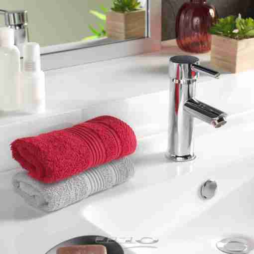 Douceur d'interieur Asciugamano Per Ospiti 30 X 50 Cm Spugna Unita Tendresse Rubino - immagine 2