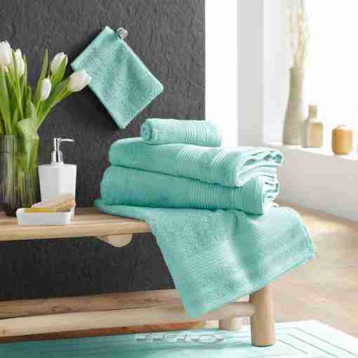 Douceur d'interieur Asciugamano Per Ospiti 30 X 50 Cm Spugna Unita Tendresse Celadon - immagine 2