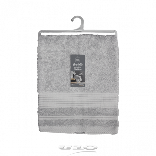 Douceur d'interieur Asciugamano 50 X 90 Cm Spugna Unita Tendresse Grigio Perla