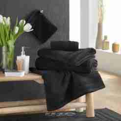 Alternative view of Douceur d'interieur Asciugamano 50 X 90 Cm Spugna Unita Tendresse Nero